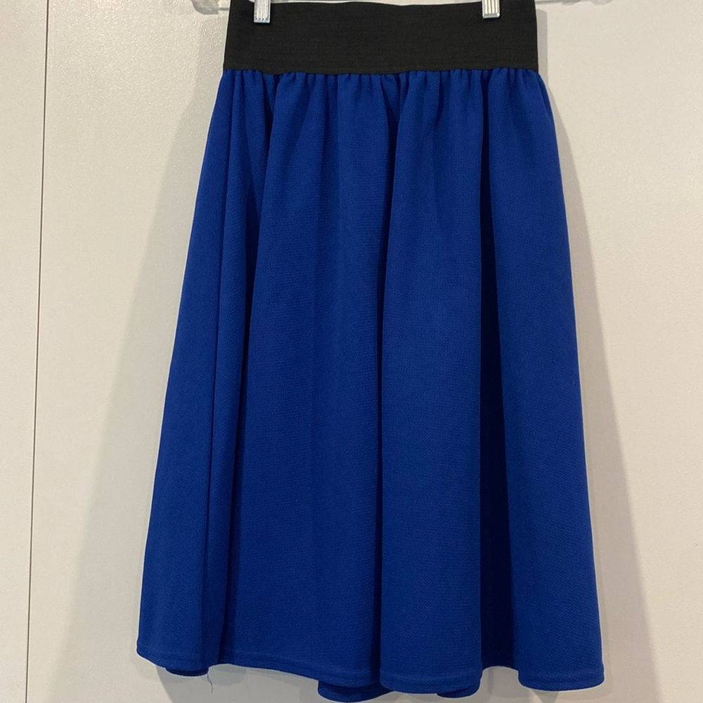 Blue skirt with black waistband